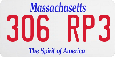 MA license plate 306RP3
