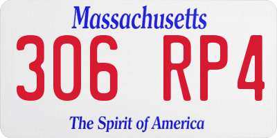 MA license plate 306RP4