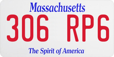 MA license plate 306RP6