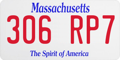 MA license plate 306RP7