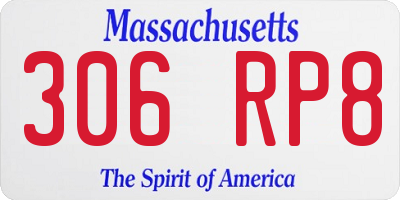 MA license plate 306RP8