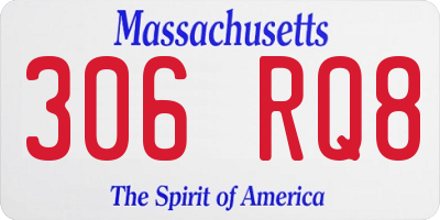 MA license plate 306RQ8