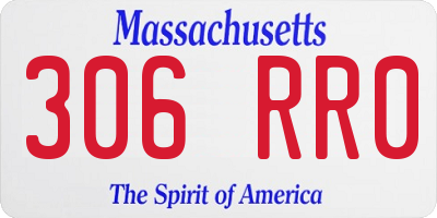 MA license plate 306RR0