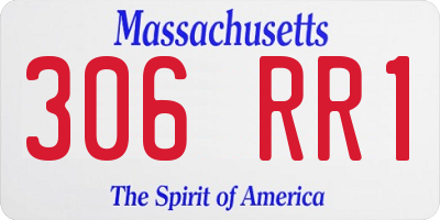 MA license plate 306RR1