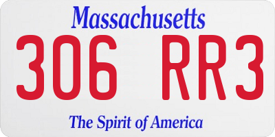 MA license plate 306RR3