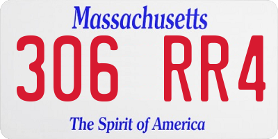 MA license plate 306RR4