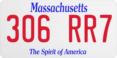 MA license plate 306RR7