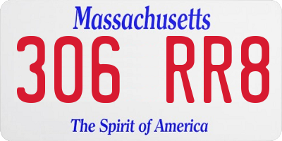 MA license plate 306RR8