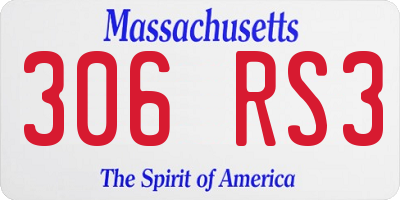 MA license plate 306RS3