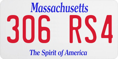 MA license plate 306RS4
