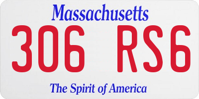 MA license plate 306RS6