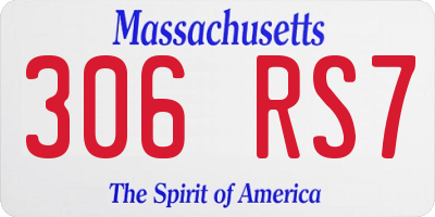 MA license plate 306RS7