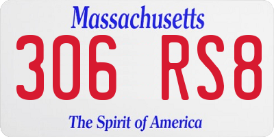 MA license plate 306RS8