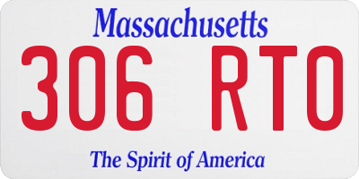 MA license plate 306RT0