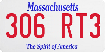 MA license plate 306RT3