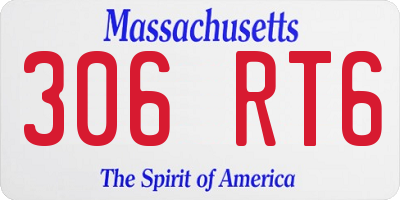 MA license plate 306RT6