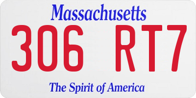 MA license plate 306RT7