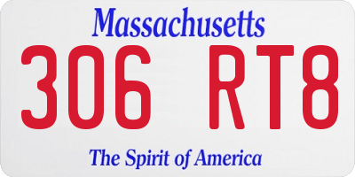 MA license plate 306RT8