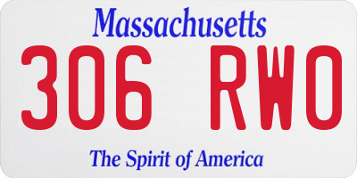 MA license plate 306RW0