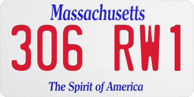MA license plate 306RW1