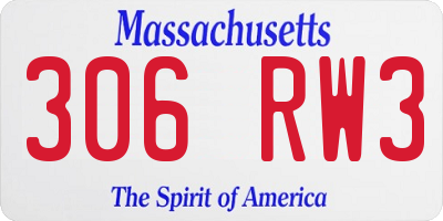 MA license plate 306RW3