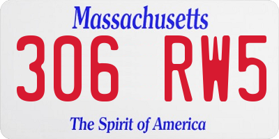 MA license plate 306RW5