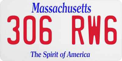 MA license plate 306RW6