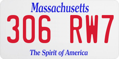 MA license plate 306RW7