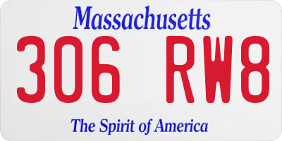 MA license plate 306RW8