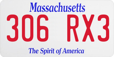 MA license plate 306RX3