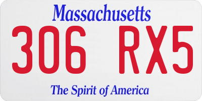 MA license plate 306RX5