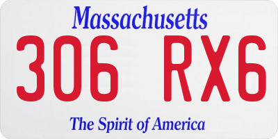MA license plate 306RX6