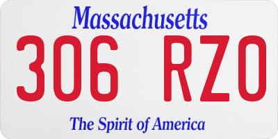 MA license plate 306RZ0
