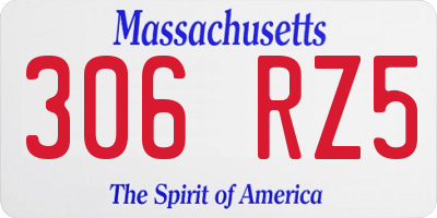 MA license plate 306RZ5