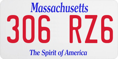 MA license plate 306RZ6