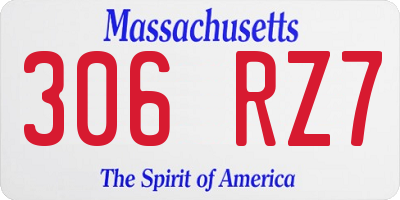 MA license plate 306RZ7