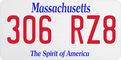 MA license plate 306RZ8