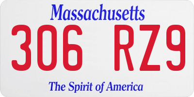 MA license plate 306RZ9