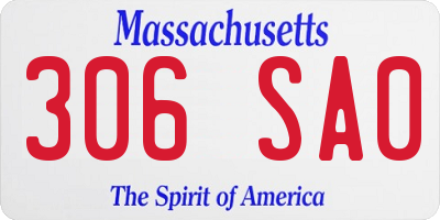 MA license plate 306SA0