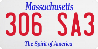 MA license plate 306SA3