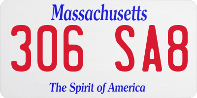 MA license plate 306SA8