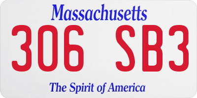 MA license plate 306SB3