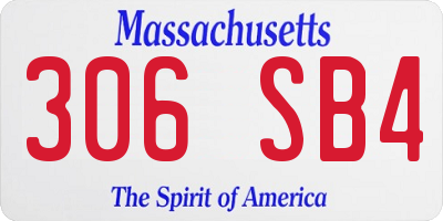 MA license plate 306SB4