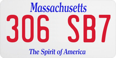 MA license plate 306SB7