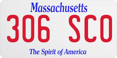 MA license plate 306SC0
