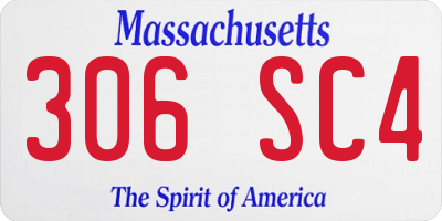 MA license plate 306SC4