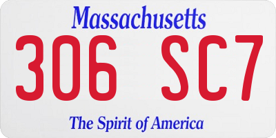 MA license plate 306SC7