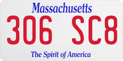 MA license plate 306SC8