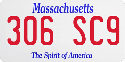 MA license plate 306SC9