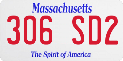 MA license plate 306SD2